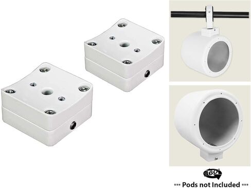 Rockville 2 MAC90W 8" 360 Swivel White Aluminum Wakeboard Tower Speaker Pods in Saudi Arabia