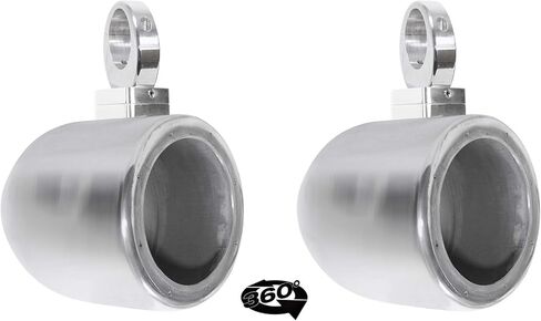 Rockville MAC65S Bundle: (2) Chrome 6.5 in Aluminum Wakeboard Tower Speaker Enclosures, (2) MAC360C 360° Swivel Tower and Surface Mount Clamps for Wakeboards, 4-Items in Saudi Arabia