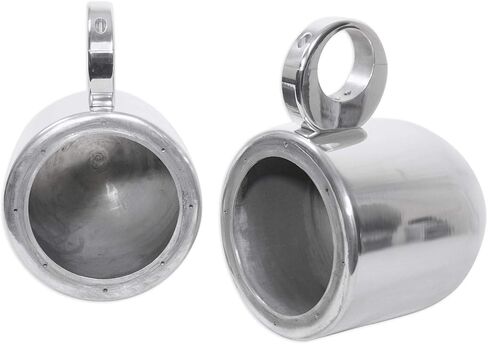 Rockville MAC65S Bundle: (2) Chrome 6.5 in Aluminum Wakeboard Tower Speaker Enclosures, (2) MAC360C 360° Swivel Tower and Surface Mount Clamps for Wakeboards, 4-Items in Saudi Arabia