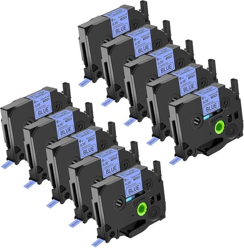 NineLeaf 10PK متوافق مع Brother P-Touch TZe-425 TZe425 TZ-425 TZ425 9 مم 0.35 بوصة 3/8 بوصة أبيض على شريط ملصقات Ptouch مغلف باللون الأحمر يعمل في PT-D201 PT-D215e PT-2030 PT-2030AD PT-2030VP صانع الملصقات in Kuwait
