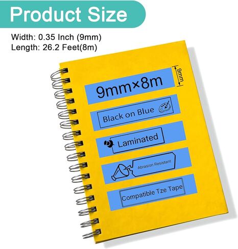 NineLeaf 10PK متوافق مع Brother P-Touch TZe-425 TZe425 TZ-425 TZ425 9 مم 0.35 بوصة 3/8 بوصة أبيض على شريط ملصقات Ptouch مغلف باللون الأحمر يعمل في PT-D201 PT-D215e PT-2030 PT-2030AD PT-2030VP صانع الملصقات in Kuwait