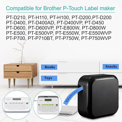 NineLeaf 10PK متوافق مع Brother P-Touch TZe-425 TZe425 TZ-425 TZ425 9 مم 0.35 بوصة 3/8 بوصة أبيض على شريط ملصقات Ptouch مغلف باللون الأحمر يعمل في PT-D201 PT-D215e PT-2030 PT-2030AD PT-2030VP صانع الملصقات in Kuwait