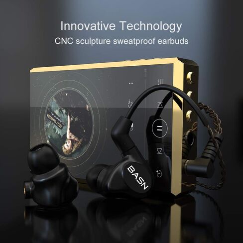 سماعات رأس BASN Metalen داخل الأذن، 4 سائقين موسيقيين عازلة للضوضاء IEMs مع باس عميق، كابلين MMCX قابلين للفصل مع حافظة للمغنيين والطبولين والعازفين (أسود مطفي) in Kuwait