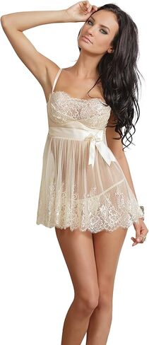 Coquette Women's Padded Lace Babydoll and G-String Set in Saudi Arabia