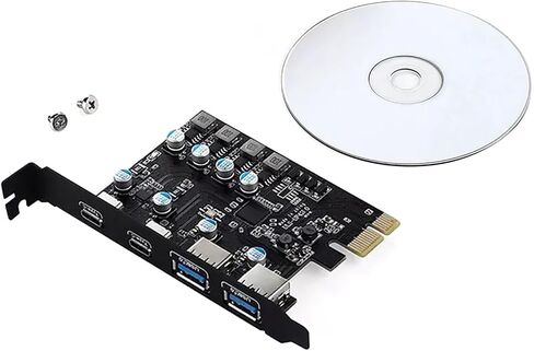 بطاقة توسيع USB3.0 PCIE مع منافذ USB-A وUSB-C مزدوجة تدعم PCIE 4.0 3.0 2.0 1.0 5V 2A مخرج طاقة بطاقة USB 5 جيجابت في الثانية in Saudi Arabia