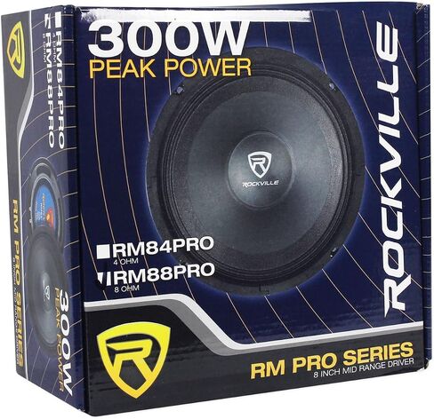 Rockville (4) RM88PRO 8" 8 Ohm 1200 Watt SPL Midrange/Mid-Bass Car Speakers in Saudi Arabia