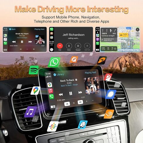 Wireless Carplay Retrofit Kit Decoder for Mercedes Benz NTG5.0 Class A/B/C/E/GLA/GLC/GLE/CLA/CLS/SL/SLC/S Coupe E, Support Wireless Android Auto, YouTube,Mirrorlink, Reverse Camera in Kuwait