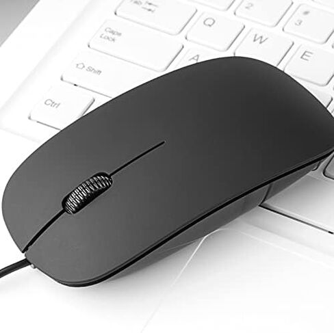 Wired Mouse for Computer and Laptop, USB Corded Mouse, Right or Left Hand Use - Black in Saudi Arabia