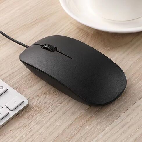 Wired Mouse for Computer and Laptop, USB Corded Mouse, Right or Left Hand Use - Black in Saudi Arabia