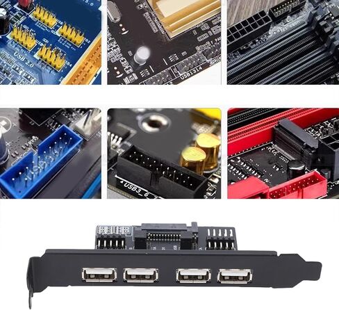 بطاقة منفذ Ciciglow Dual 9PIN إلى 4xUSB2.0، 480 ميجابت في الثانية، كابل دعامة PCI، متوافق مع 7 8 10 11 2003، للكمبيوتر المكتبي OS X in Kuwait