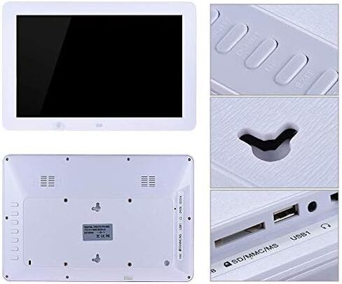 إطار صور رقمي مقاس 12 بوصة مزود بشاشة LED عالية الوضوح مقاس 1280 × 800، ويتميز بتقويم ومنبه ومشغل MP3 وفيديو وجهاز تحكم عن بعد. in Saudi Arabia