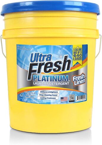 Ultra Fresh Platinum Fresh Breeze HE Liquid Laundry Detergent with Odor Eliminators, Concentrated, Up to 640 Loads. 5 Gallons (640 oz) in Kuwait