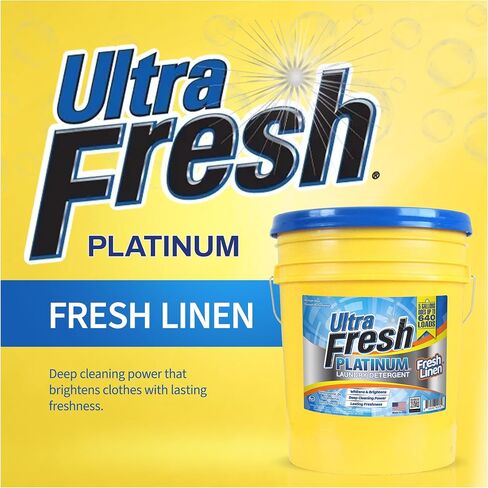 Ultra Fresh Platinum Fresh Breeze HE Liquid Laundry Detergent with Odor Eliminators, Concentrated, Up to 640 Loads. 5 Gallons (640 oz) in Kuwait