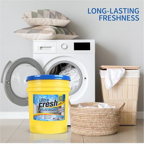 Ultra Fresh Platinum Fresh Breeze HE Liquid Laundry Detergent with Odor Eliminators, Concentrated, Up to 640 Loads. 5 Gallons (640 oz) in Kuwait