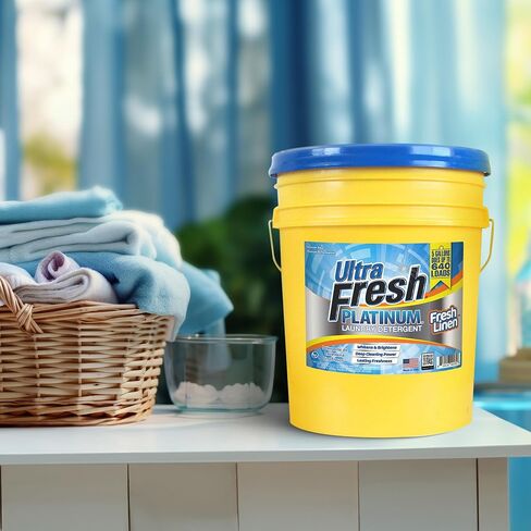 Ultra Fresh Platinum Fresh Breeze HE Liquid Laundry Detergent with Odor Eliminators, Concentrated, Up to 640 Loads. 5 Gallons (640 oz) in Kuwait