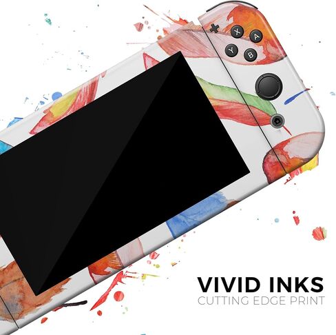 Design Skinz - متوافق مع وحدة تحكم Nintendo Switch Pro - غطاء حماية من الفينيل مقاوم للخدش وقابل للإزالة - ريش مصقول ملون نابض بالحياة in Saudi Arabia