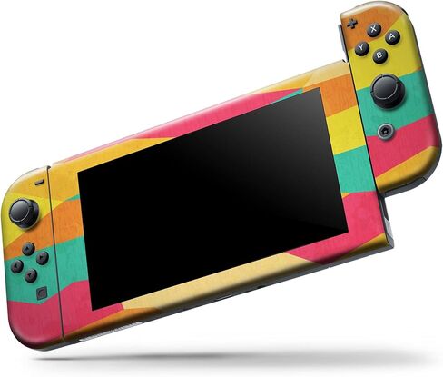 Design Skinz - متوافق مع وحدة تحكم Nintendo Switch + Joy-Con - غطاء حماية من الفينيل مقاوم للخدش وقابل للإزالة - نمط اتصال بألوان زاهية نابضة بالحياة in Saudi Arabia