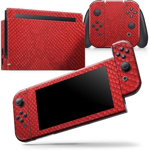 Design Skinz - متوافق مع Nintendo DSi XL - غطاء حماية من الفينيل مقاوم للخدش وقابل للإزالة - نمط جلد الثعبان الأحمر V3 in Saudi Arabia