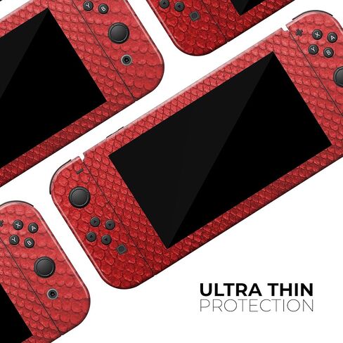 Design Skinz - متوافق مع Nintendo DSi XL - غطاء حماية من الفينيل مقاوم للخدش وقابل للإزالة - نمط جلد الثعبان الأحمر V3 in Saudi Arabia