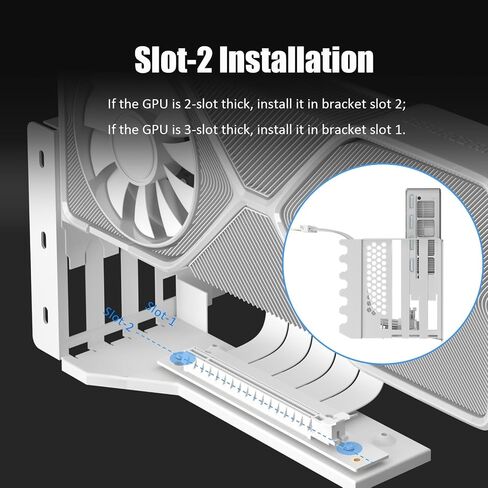 GLOTRENDS PCIe 4.0 GPU Support Bracket for 2-Slot GPU Vertical Mount, Compatible with RTX 40/30 Series and Radeon RX7000/RX6000 Series, PC Cases with Open PCI 7/8-slot Design in Saudi Arabia