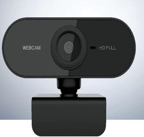 Shcngqio 1080P HD Webcam with Microphone, Noise Cancellation, Privacy Cover, Wide-Angle Lens, Auto Light Correction, Plug & Play USB Webcam for Laptop, Desktop, PC, Mac, Zoom, Skype, Streaming (Black) in Saudi Arabia