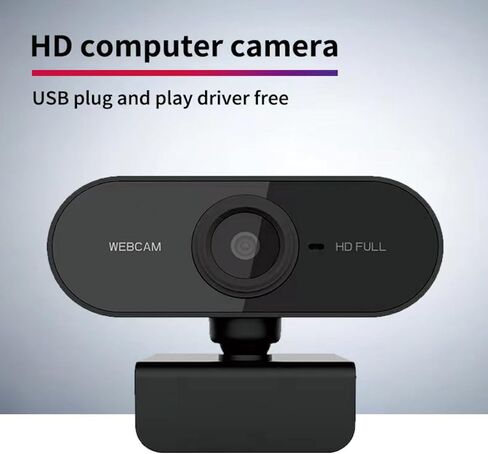 Shcngqio 1080P HD Webcam with Microphone, Noise Cancellation, Privacy Cover, Wide-Angle Lens, Auto Light Correction, Plug & Play USB Webcam for Laptop, Desktop, PC, Mac, Zoom, Skype, Streaming (Black) in Saudi Arabia