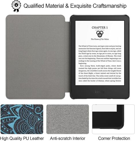 Case for 6" Kindle 11th Gen 2024/2022 - Smart Auto Sleep/Wake Cover, Tree and Flowers in Saudi Arabia