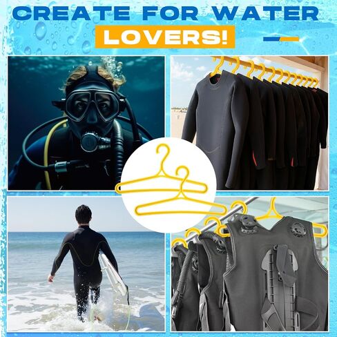 6 Packs Wetsuit Hangers for Scuba Diving & Surfing - Heavy-Duty Drysuit Hanger with Wide Shoulder Design - Black PP Plastic for Drying & Storage in Saudi Arabia