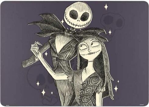 غلاف كمبيوتر محمول من Skinit متوافق مع جهاز MacBook Air 13.6in M2 (2022) - مرخص رسميًا من Disney The Nightmare Before Christmas Jack and Sally Art Design in Saudi Arabia