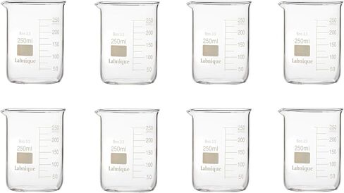 Labnique Borosilicate 3.3 Glass Griffin Beaker, Low Form with Printed Graduation, Double Boxed, 1000ml / 1L (Pack of 6) in Kuwait