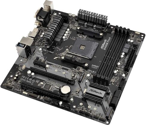ASRock B450M PRO4 AM4 AMD Promontory B450 SATA 6 جيجابايت/ثانية USB 3.1 HDMI Micro ATX AMD اللوحة الأم (متجددة) in Kuwait