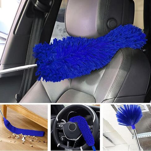 Microfiber Feather Duster 5-in-1 Kit, Dusters for Cleaning, Duster with Extension Pole 100 Inches, Cobweb Duster, Microfiber Dusters for High Ceilings and Fans, Blinds, Cars and Furniture in Kuwait