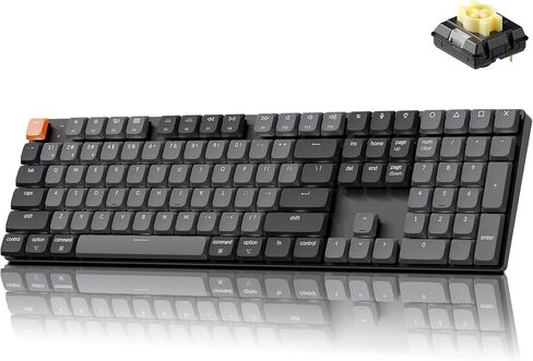 Keychron K5 Version 2 Wireless Bluetooth 5.2 Mechanical Keyboard, Low Profile Milk POM Switch 100% Full-Size Layout QMK Programmable, White Backlight with Shine-Through Keycaps for Mac Windows Linux in Saudi Arabia