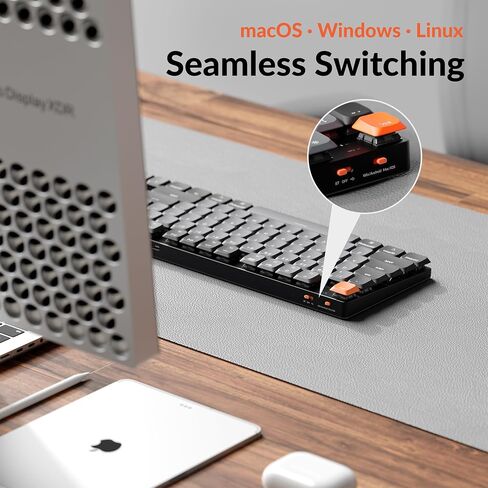 Keychron K5 Version 2 Wireless Bluetooth 5.2 Mechanical Keyboard, Low Profile Milk POM Switch 100% Full-Size Layout QMK Programmable, White Backlight with Shine-Through Keycaps for Mac Windows Linux in Saudi Arabia