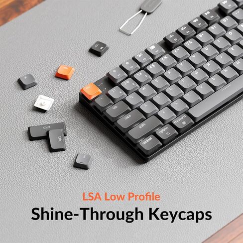 Keychron K5 Version 2 Wireless Bluetooth 5.2 Mechanical Keyboard, Low Profile Milk POM Switch 100% Full-Size Layout QMK Programmable, White Backlight with Shine-Through Keycaps for Mac Windows Linux in Saudi Arabia