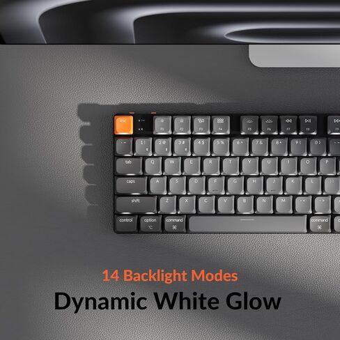 Keychron K5 Version 2 Wireless Bluetooth 5.2 Mechanical Keyboard, Low Profile Milk POM Switch 100% Full-Size Layout QMK Programmable, White Backlight with Shine-Through Keycaps for Mac Windows Linux in Saudi Arabia