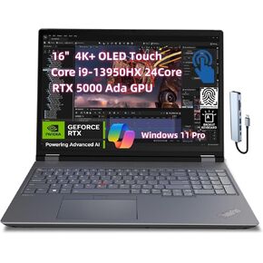 Lenovo ThinkPad P16 Gen 2 Workstation 16 بوصة (3840x2400) 4K+ OLED Touch Core i9-13950HX 128 جيجا رام 4 تيرابايت SSD، RTX 5000 Ada 16 جيجا AI GPU Win 11 Pro (متجدد) in Kuwait
