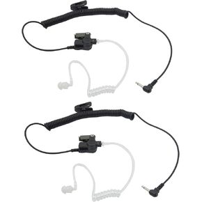 WODASEN 2 Packs 3.5mm Listen Only Ralkie Talkie Earpiece Acoustic Coil Tube Receiver for Speaker Mic Shoulder Microphone 3.5 Audio Jack Radio Headset Surveillance Police Accessories (Long-Cord-Mix) in Kuwait