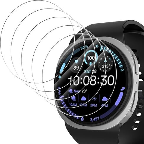 Simpeak 5-Pack Screen Protector Compatible with Samsung Galaxy Watch 8 44mm (2025 Released Only) Smartwatch, 9H Hardness Tempered Glass Protective Film, Anti-Scratch, Sensitive Touch in Saudi Arabia