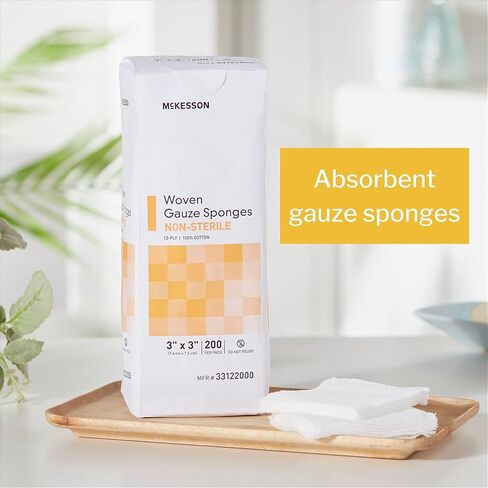 إسفنجة شاش للأداء من McKesson 44122000 Medi-Pak، 12 طبقة، عرض 4 بوصات، طول 4 بوصات، عرض 4 بوصات، طول 4 بوصات (عبوة من 2000) in Kuwait