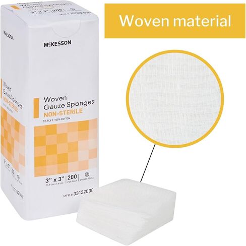 إسفنجة شاش للأداء من McKesson 44122000 Medi-Pak، 12 طبقة، عرض 4 بوصات، طول 4 بوصات، عرض 4 بوصات، طول 4 بوصات (عبوة من 2000) in Kuwait