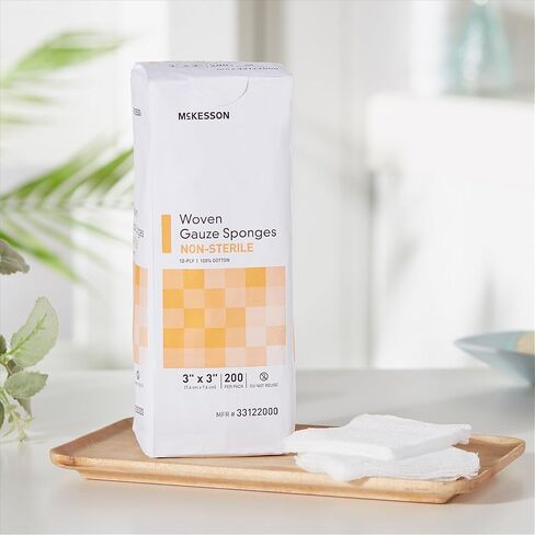 إسفنجة شاش للأداء من McKesson 44122000 Medi-Pak، 12 طبقة، عرض 4 بوصات، طول 4 بوصات، عرض 4 بوصات، طول 4 بوصات (عبوة من 2000) in Kuwait