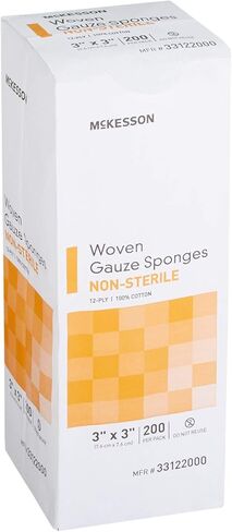 إسفنجة شاش للأداء من McKesson 44122000 Medi-Pak، 12 طبقة، عرض 4 بوصات، طول 4 بوصات، عرض 4 بوصات، طول 4 بوصات (عبوة من 2000) in Kuwait