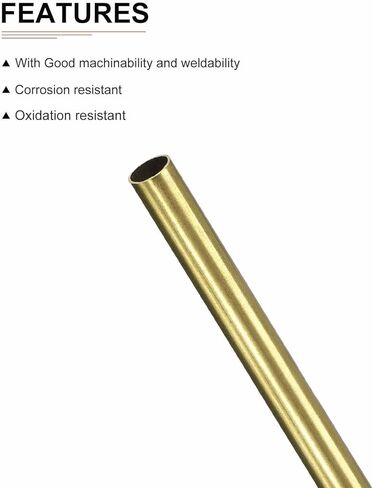 أنبوب نحاسي DTGN 5 مم × 0.25 مم × 300 مم (ODxWall TxL) - 4 عبوات - جيد لإطار ديكور DIY لمعدات الآلات - أنابيب معدنية مستديرة in Kuwait