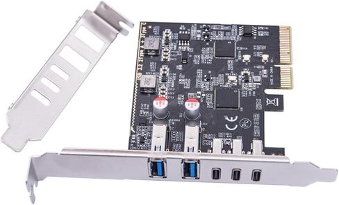 USB PCIE Card 2Port USB3.2 A + 3Port Type C 10Gbps Expansion Card PCIExpress 4 Hubs Adapter Multipliers A and C Port in Saudi Arabia