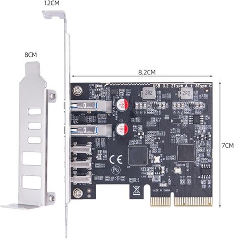 USB PCIE Card 2Port USB3.2 A + 3Port Type C 10Gbps Expansion Card PCIExpress 4 Hubs Adapter Multipliers A and C Port in Saudi Arabia