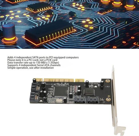 بطاقة Dpofirs PCI إلى 4 منافذ، بطاقة توسيع وحدة التحكم مع 4 قنوات مستقلة، معدل نقل 1.5 جيجابت في الثانية، لـ SSD HDD Wind 7 8 10 in Saudi Arabia