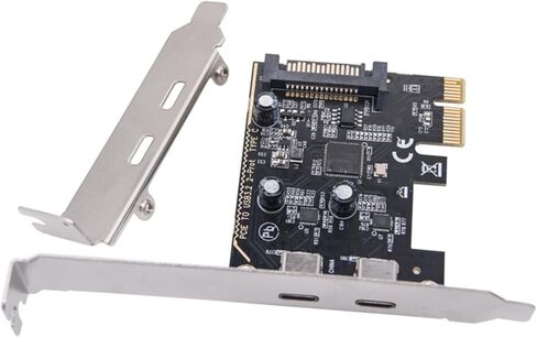 PCIe USB 3.2 GEN1 Card to 2 Port Type C ASM1042 Chip Expansion 5Gbps USB PCIe PC Internal Adapter Type Front Panel Adapter in Saudi Arabia