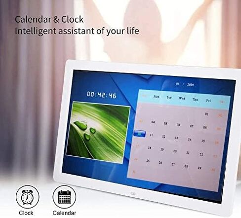 15-inch Digital Photo Frame with LED HD Screen, Remote Control, Calendar, Alarm Clock, Music and Video Playback Functions. in Saudi Arabia
