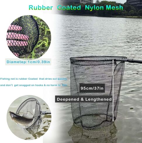 Heavy Duty Landing Net. Extendable Aluminum Telescoping Fishing Net with Fishing Pliers.Extends to 70-102 in & Net Depth 37in in Saudi Arabia